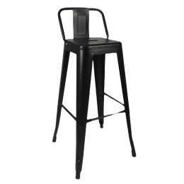 Барный стул металлический  с спинкой , черный, коллекция TOLIX 