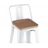 Барный стул металлический  с спинкой, белый/натуральное дерево, коллекция Tolix Wood 