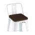 Барный стул металлический с спинкой, белый/темное дерево, коллекция Tolix Wood 