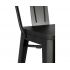 Барный стул металлический с спинкой WWBT, черный/темное дерево , коллекция Tolix Wood 