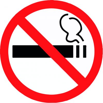 Наклейка большая "Не курить" №12 (20х20 см)