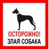 Наклейка   "Злая собака " №45 (10х10 см)