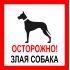 Наклейка   "Злая собака " №45 (10х10 см)