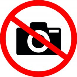 Наклейка маленькая  "Не фотографировать" №22 (10х10 см)