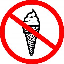 Наклейка маленькая  "С мороженым не входить" №26 (10х10 см)