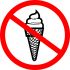 Наклейка маленькая  "С мороженым не входить" №26 (10х10 см)