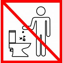 Наклейка   "Не бросать в туалет" №40 (10х10 см)